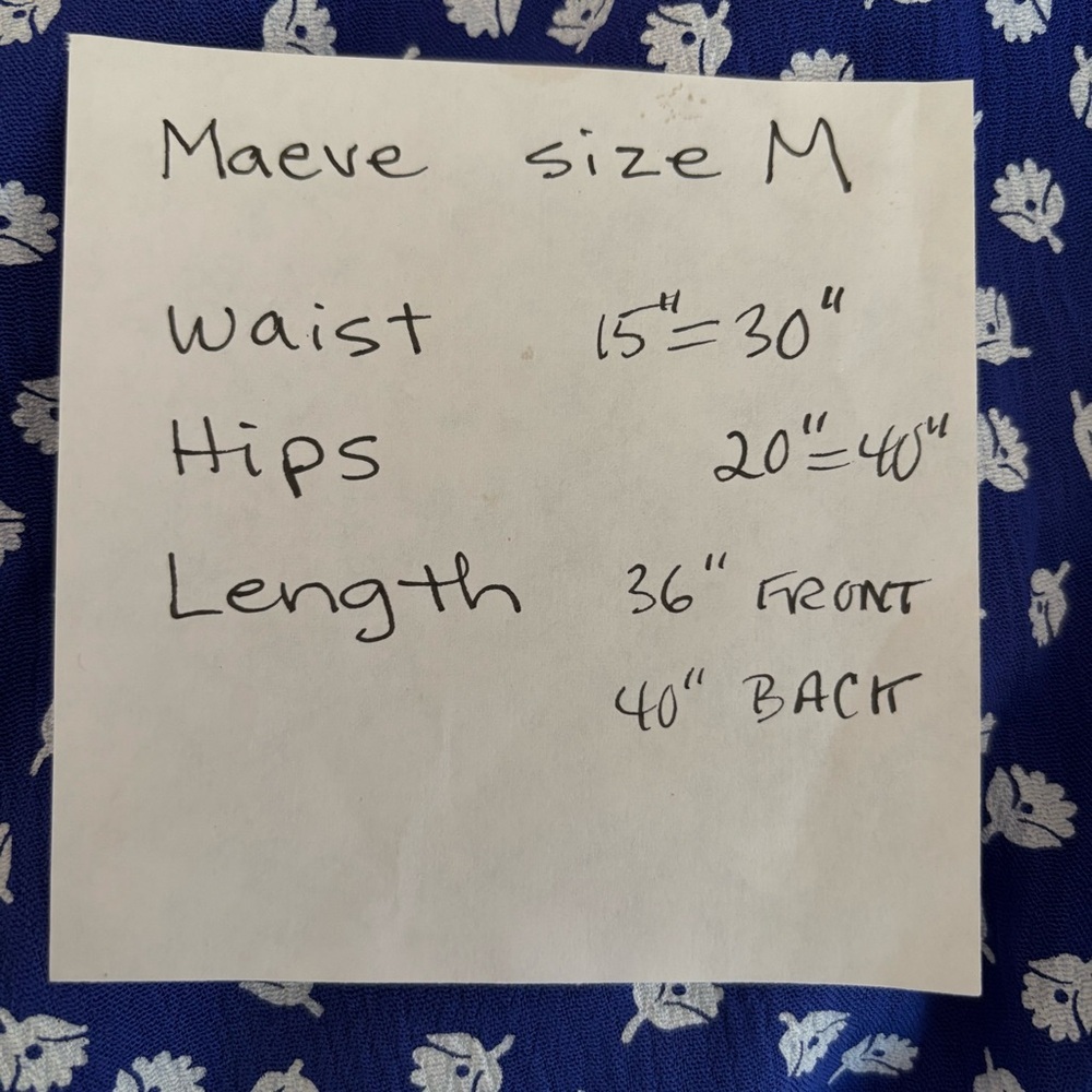Maeve Blue and White High Low Skirt - Picture 11 of 11
